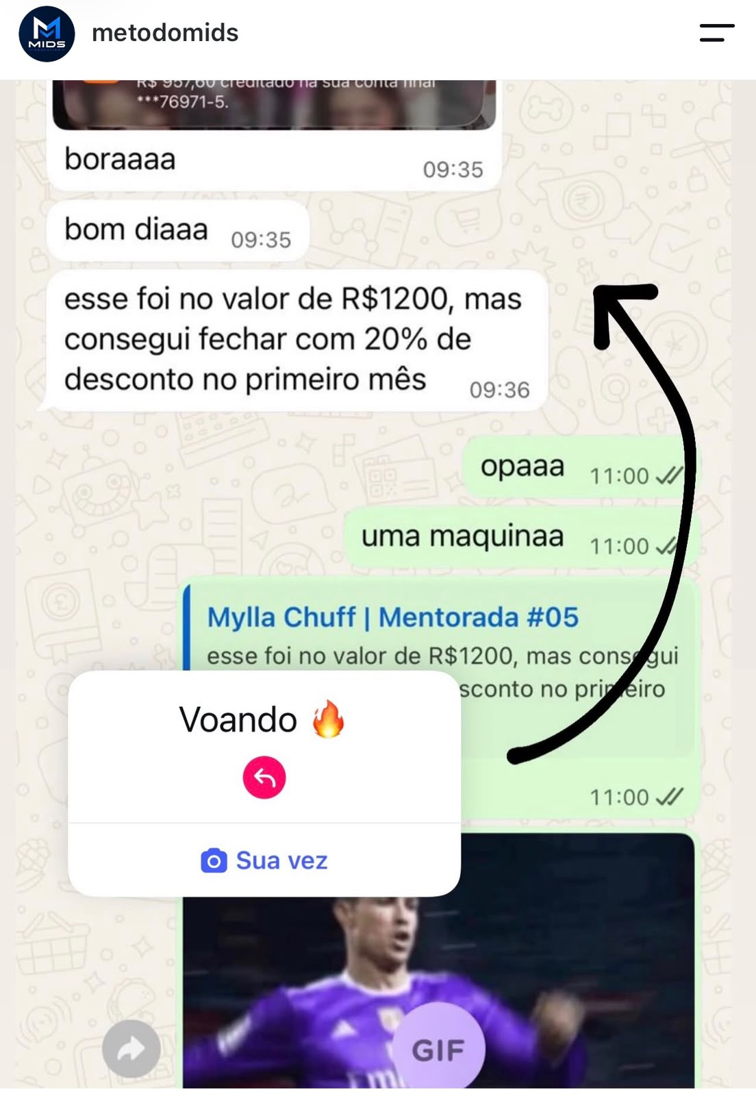 Print de depoimento de mentorado 2