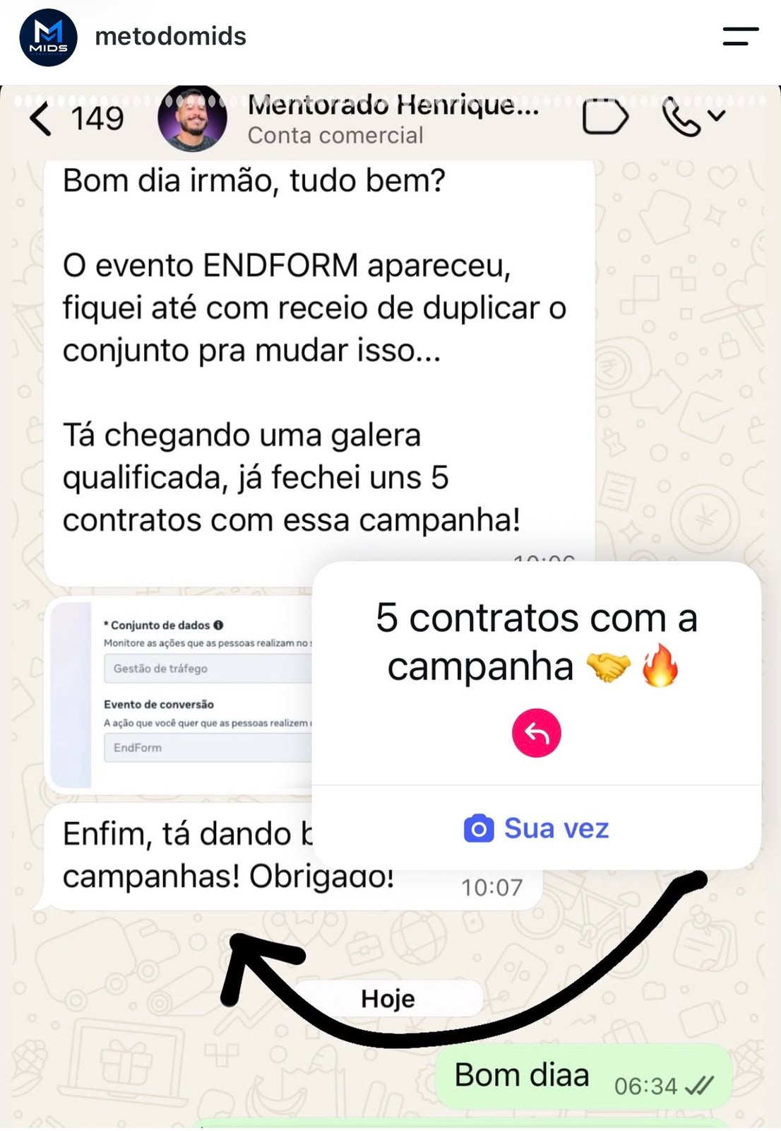 Print de depoimento de mentorado 3